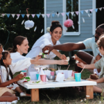 family dining outside